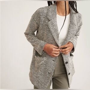 Marine Layer Women’s Black & White Birdseye Blazer Sz Medium NEW W TAG $148